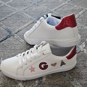 GBG White Sneakers with Red Accents and Embroidery 8.5 M